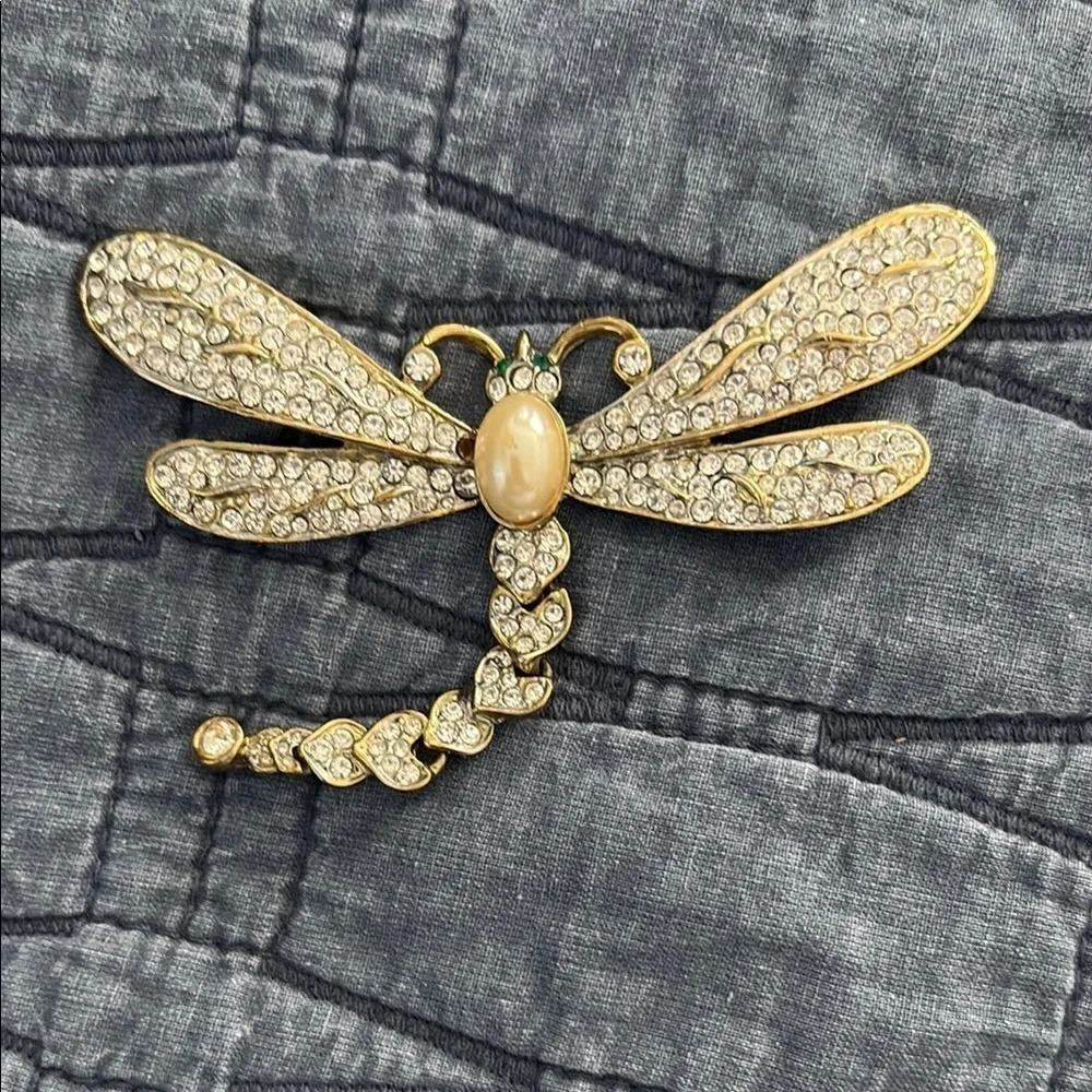 Gold and Silver Dragonfly Brooch
